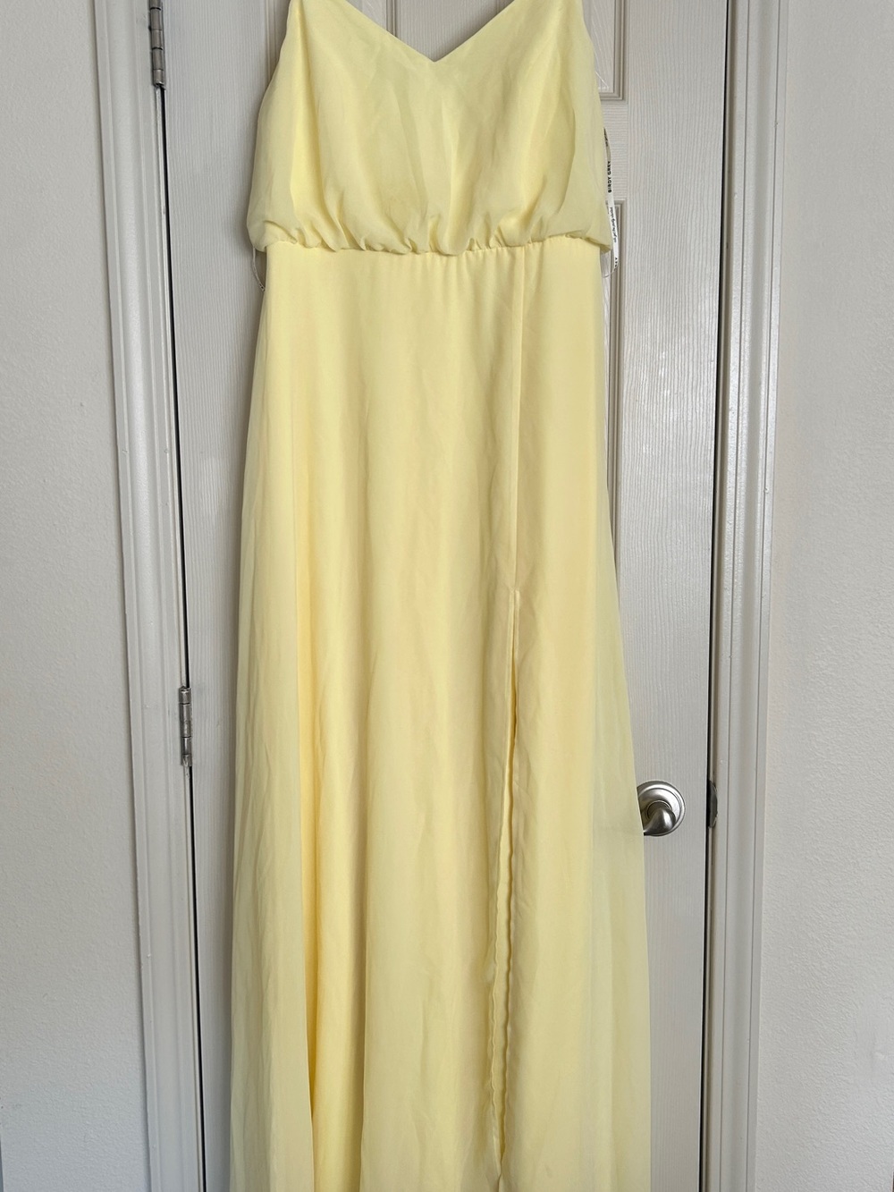 Birdy Grey “Gwennie” Lemon Sorbet V-Neck Maxi Dress